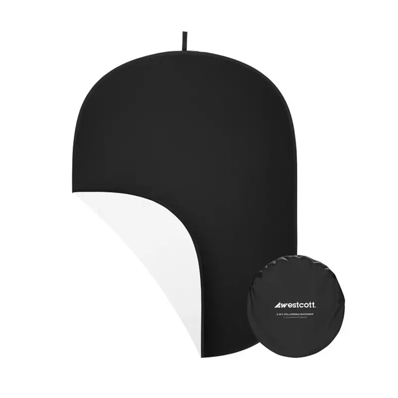 Westcott Collapsible 2-in-1 Black & White Backdrop - 5' x 6.5'
