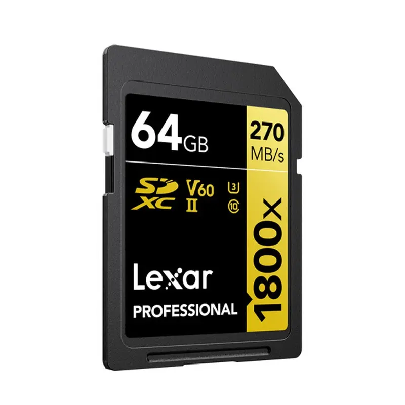 Lexar 64GB Professional 1800x SDXC UHS-II GOLD Series Memory Card
