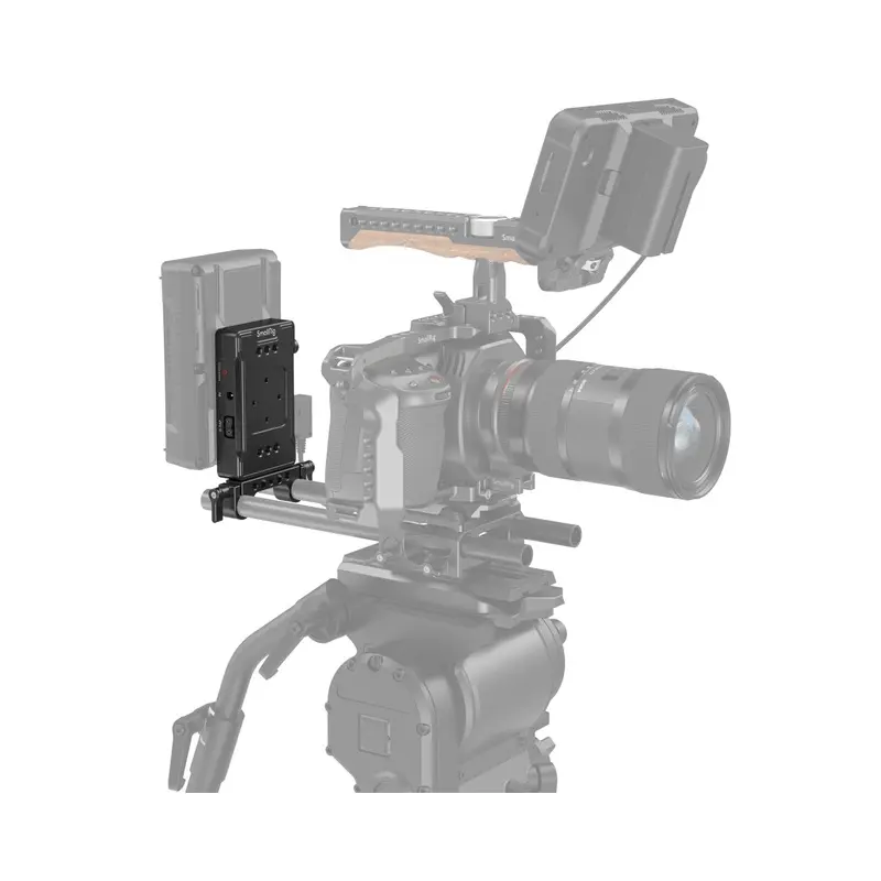 SmallRig V-Mount Battery Adapter Plate (Basic Version) with Dual Rod Clamp 3498