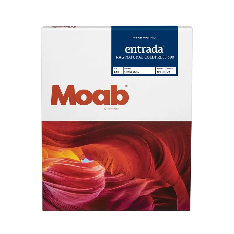 Moab Entrada Rag Natural Coldpress 300, 8.5" x 11" - 25 Sheets