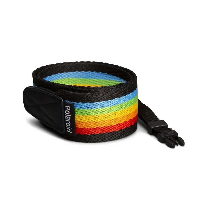 Polaroid Flat Camera Strap - Rainbow Black