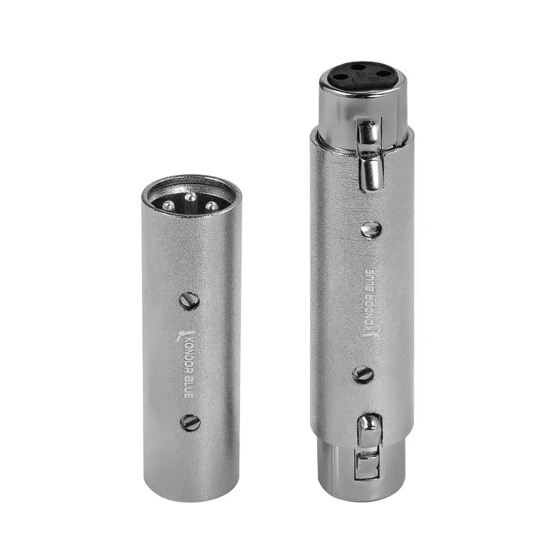 Kondor Blue 3-Pin XLR Adapter Set, Male to Male & Female to Female Adapters (2-Pack)