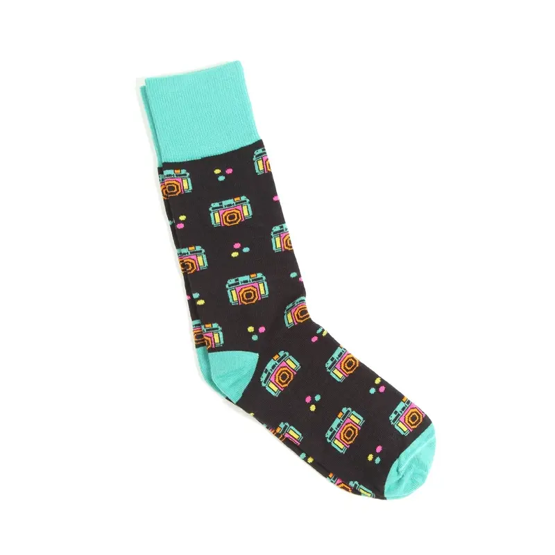 Neon Camera Socks - Black
