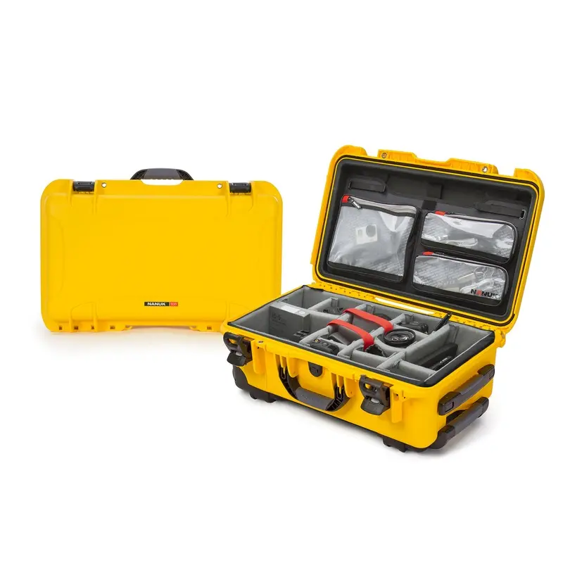 Nanuk 935 Hard Utility Case with Padded Divider Insert & Lid Organizer - Yellow