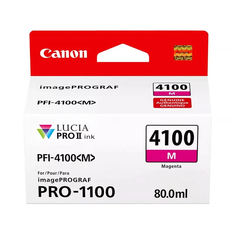 Canon PFI-4100 Magenta Pigment Ink Cartridge for imagePROGRAF PRO-1100 Printer - 80mL