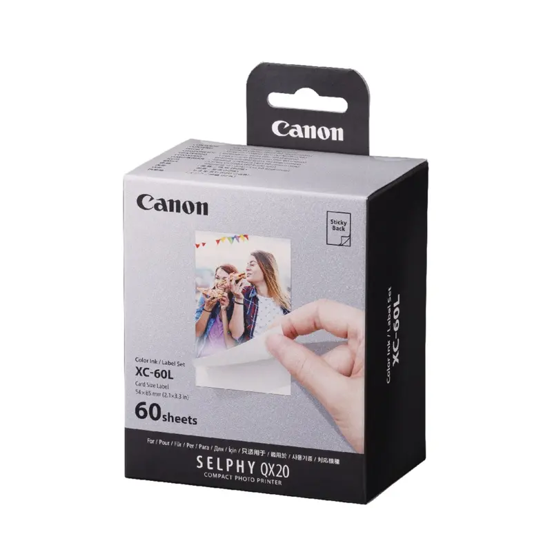 Canon XC-60L Ink & Paper Set Bulk Pack for SELPHY QX20 Compact Photo Printer