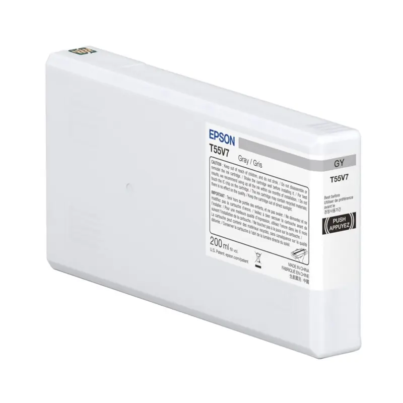 Epson T55V700 UltraChrome PRO10 Gray Ink Cartridge for SureColor P5370 Printer - 200mL