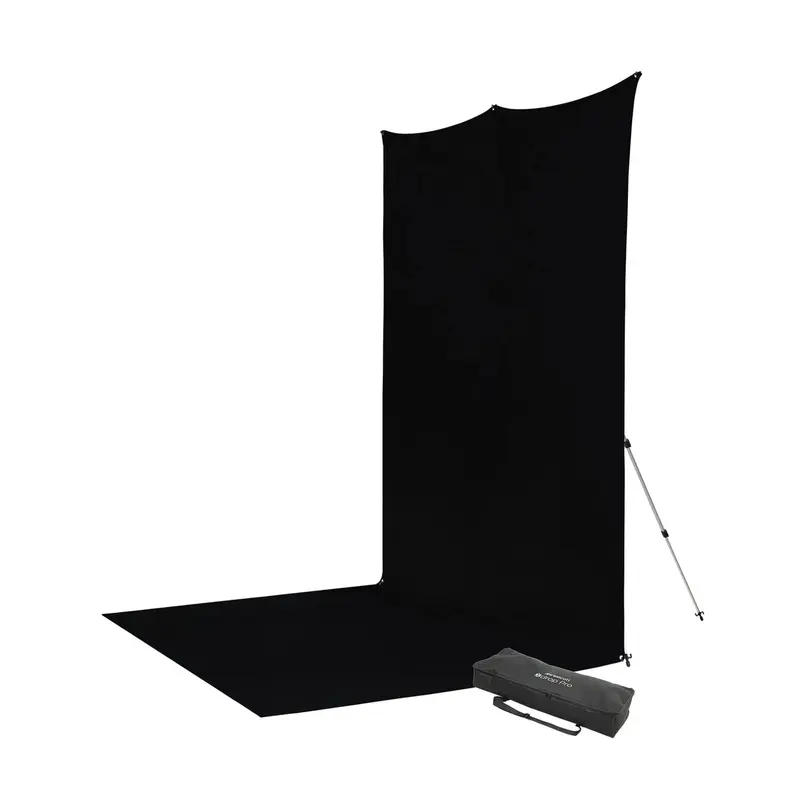 Westcott X-Drop Pro Fabric Wrinkle-Resistant Sweep Backdrop Kit, 8' x 13' - Rich Black