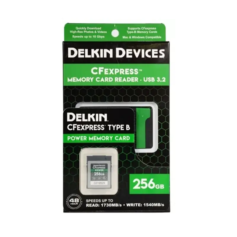 Delkin Devices 256GB POWER CFExpress Type B G4 Memory Card & Reader Bundle