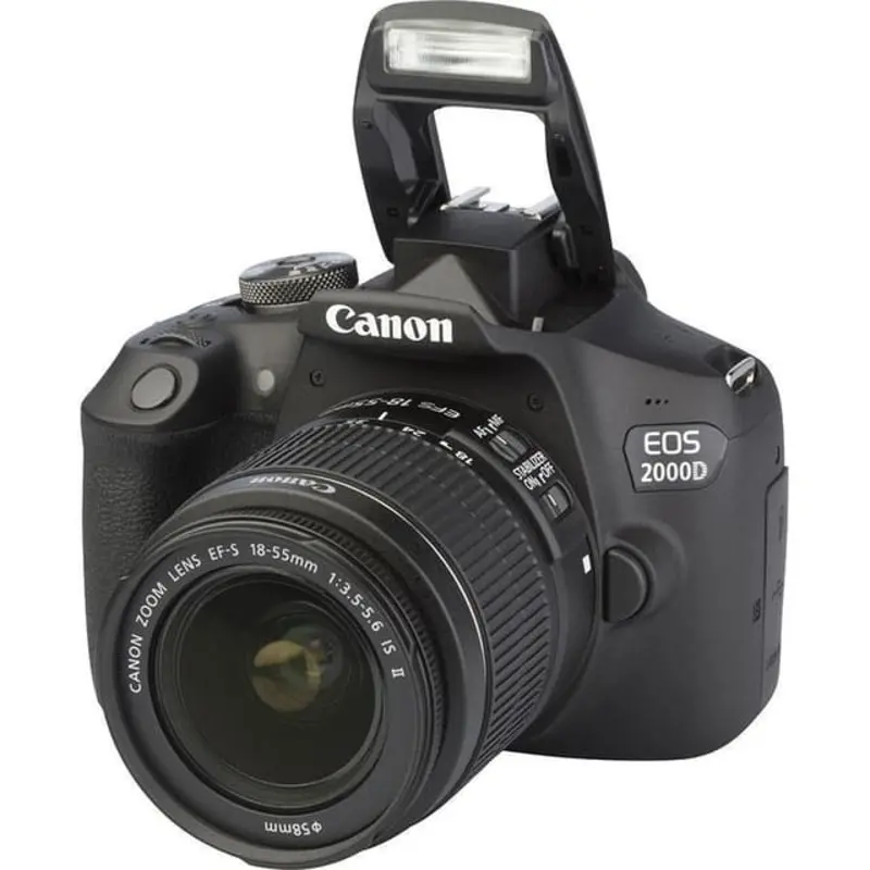 EOS 2000D SLR - Black + Canon Zoom Lens EF-S 18-55mm f/3.5-5.6 IS II f/3.5-5.6