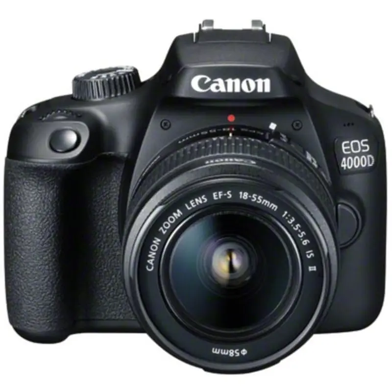 EOS 4000D SLR - Black + Canon Zoom Lens EF-S 18-55mm f/3.5-5.6 IS II f/3.5-5.6