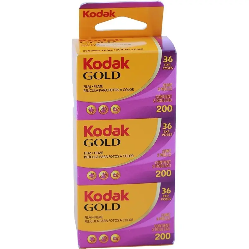 KODAK 35mm GOLD 200 Film / 3-pack / GB135-36 - Vertical packaging