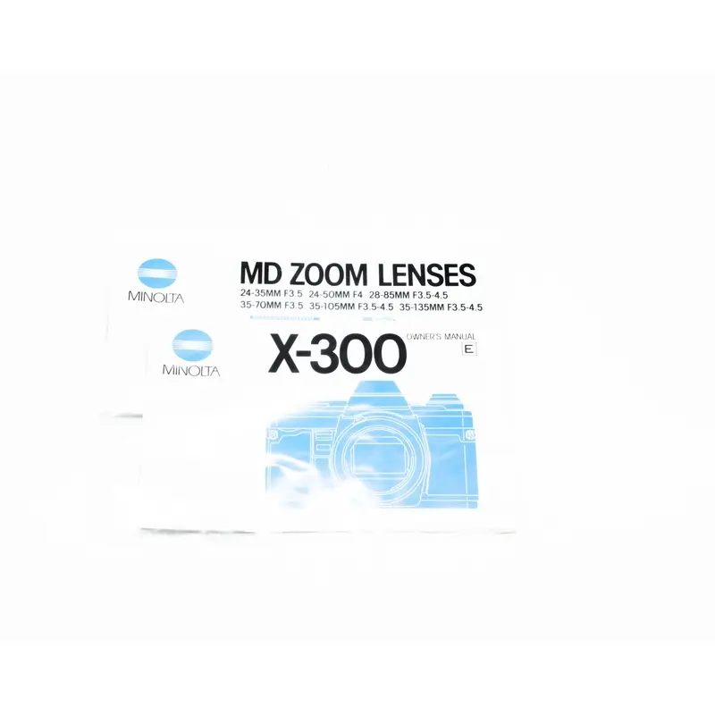 Minolta X-300 Owners Manual (English) with MD Lens Guide (Second Hand)