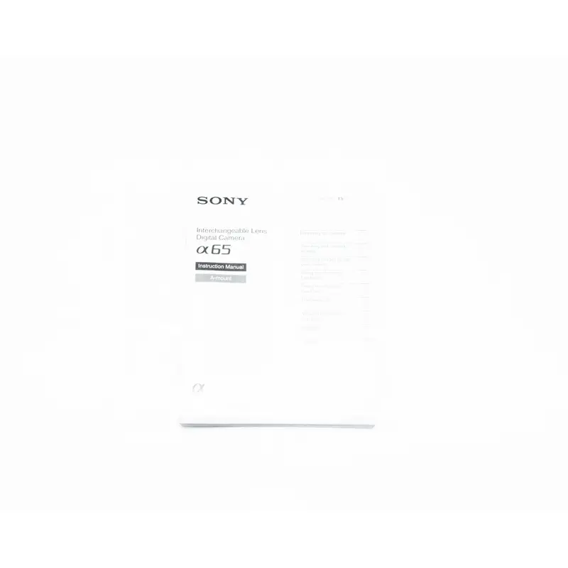 Sony A65 Instruction Manual English (English) with Warranty Card (Second Hand)