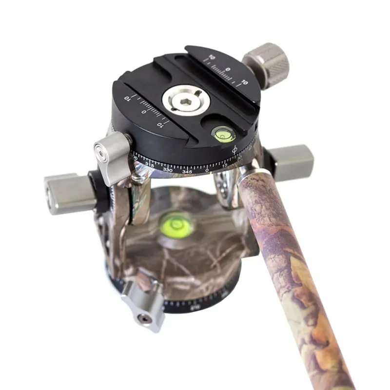 Leofoto VH-30R 2-Way Monopod Head with Panning Clamp and PU-100D Plate  Camouflage