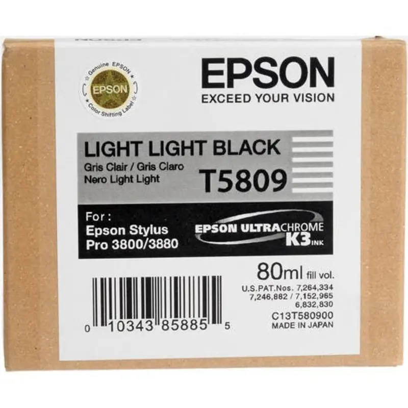 Epson T5809 UltraChrome K3 Light Light Black Ink Cartridge (80ml)