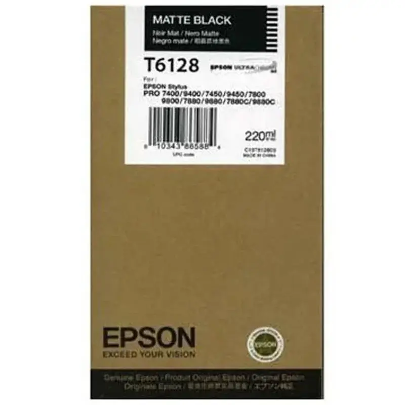 Epson T6128 Matte Black Ink Cartridge for 7800/7880/9800/9880 (220ml)