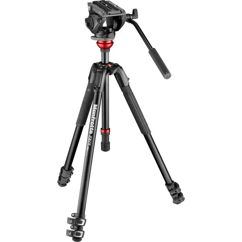 Manfrotto 500 Fluid Video Head with 190X Video Aluminum Tripod Kit