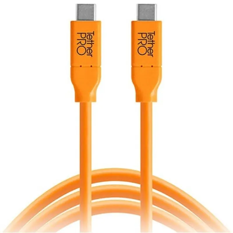 Tether Tools TetherPro USB Type-C Male to USB Type-C Male Cable (10ft, Orange)