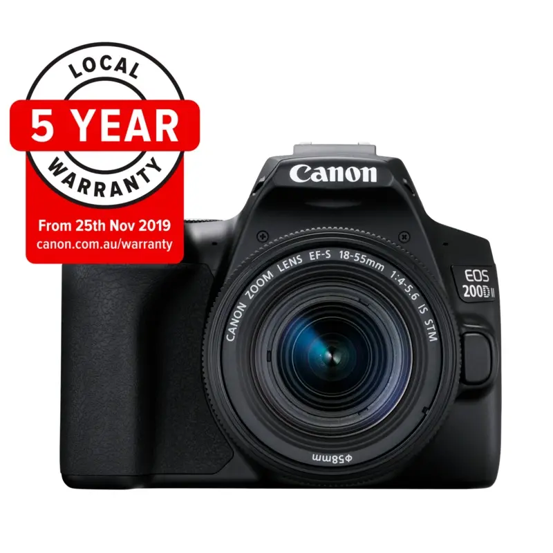 Canon EOS 200D Mark II DSLR with EF-S 18-55mm f/4-5.6 IS STM Lens