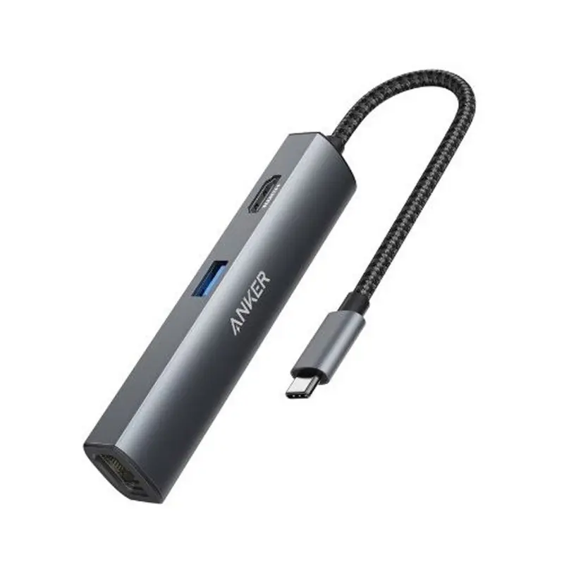 Anker PowerExpand+ 5-in-1 USB Ethernet HUB (Gray Metal)