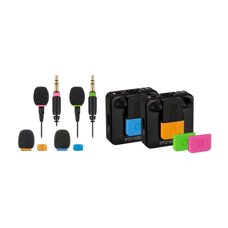 RODE Set of Four Coloured Windshields, Jack Rings, Tags, for WIGO, Lavgo, Smartlav
