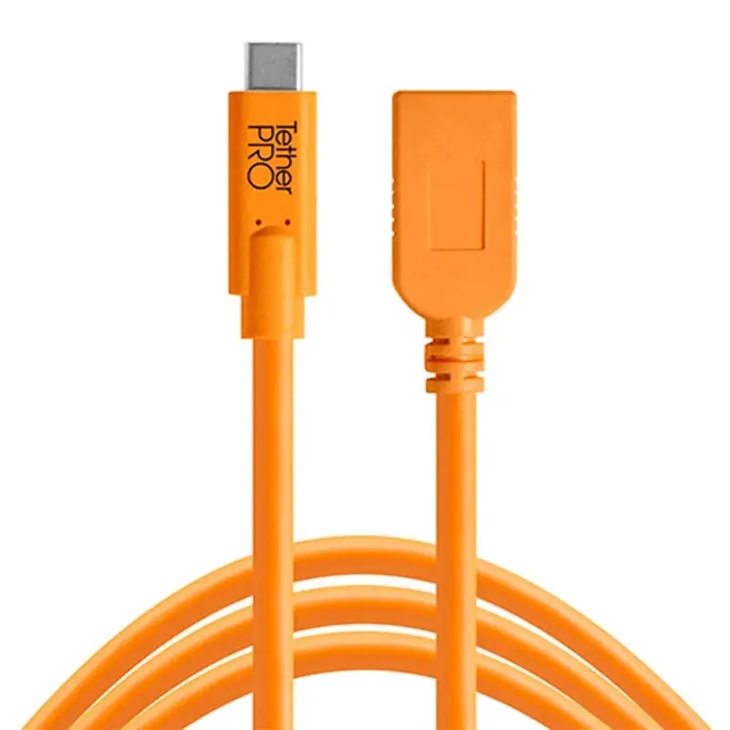 Tether Tools TetherPro USB-C to USB-A Female Adapter Extension 4.6m (Orange)