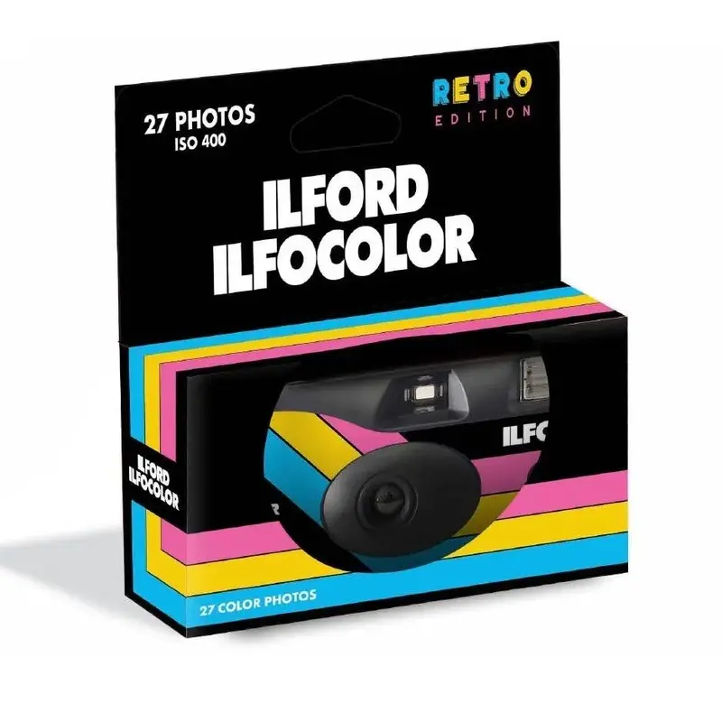 Ilford Ilfocolor Retro Edition Single Use Camera, 27exp, ISO 400 (White)