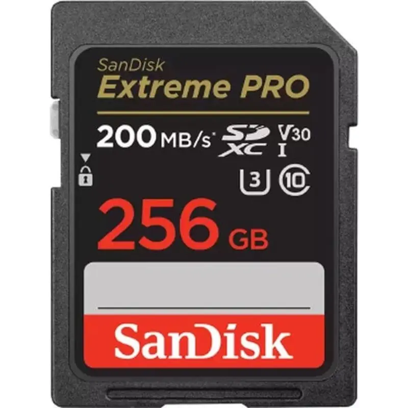 SanDisk Extreme Pro SDXC Memory Card 256GB 200MB/s Read, 140MB/s Write