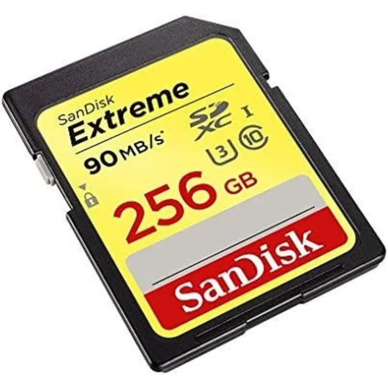 SanDisk Extreme SDHC UHS-I V30, U3, C10 Memory Card 256GB 180MB/s 90MB/s Write