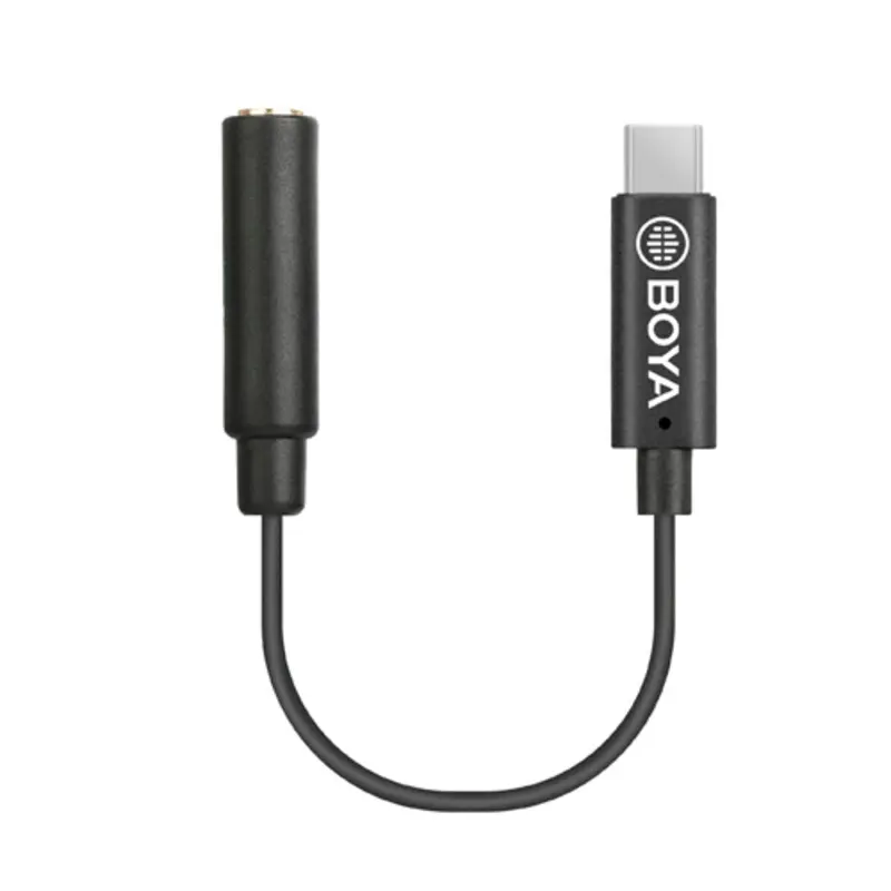 BOYA BY-K4 3.5mm Female TRS to Male USB-C 6cm Adapter Cable