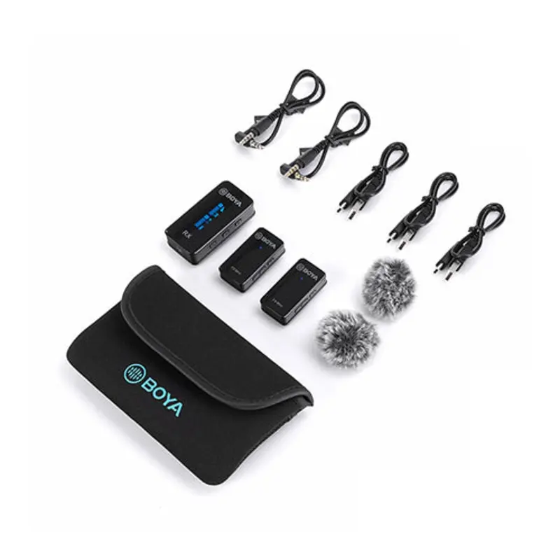 BOYA BY-XM6-S2 Mini 2.4GHz Dual-Channel Wireless Mic Kit with 2x Mini TX, 1x RX