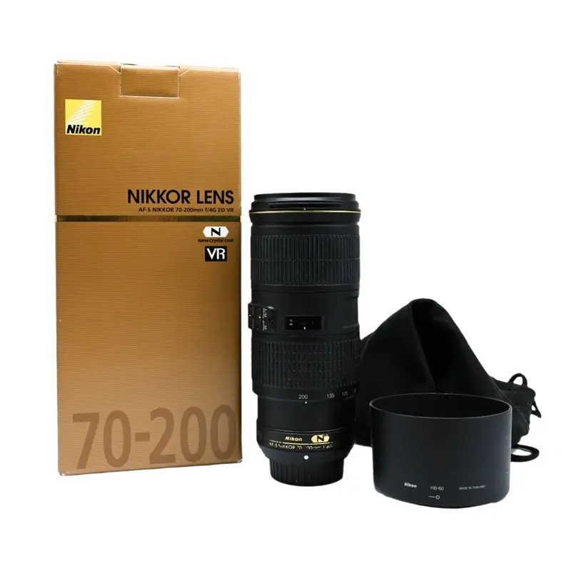 Nikon AF-S NIKKOR 70-200mm f/4G ED VR Lens in Box w/Caps & Hood 82008881 (Second Hand)