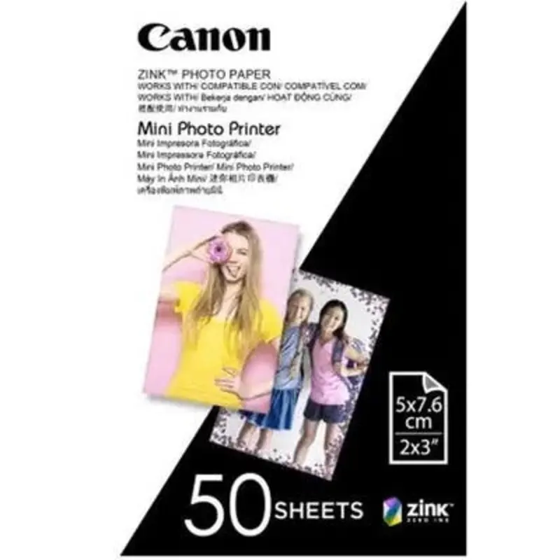 Canon MPPP50 Mini Photo Printer Paper - 50 Sheets ZP- 2030-50-ZINC for Inspic