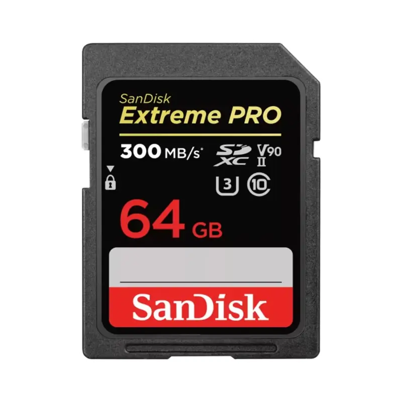 SanDisk Extreme Pro 64GB 300/300MB/s UHS-II C10 V90 Card