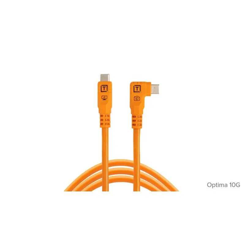 Tether Tools TetherPro Optima 10G USB-C 1.8m Cable Straight to Right Angle - Orange