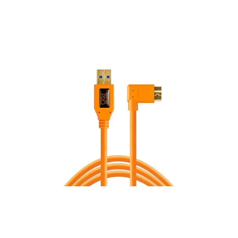 Tether Tools TetherPro USB 3 Micro-B Right Angle Adapter 30cm High-Visibility (Orange)