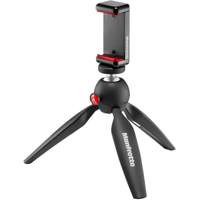 Manfrotto Mini Pixi Tripod with Smart Phone Clamp (Black) (MKPIXICLMII-BK)