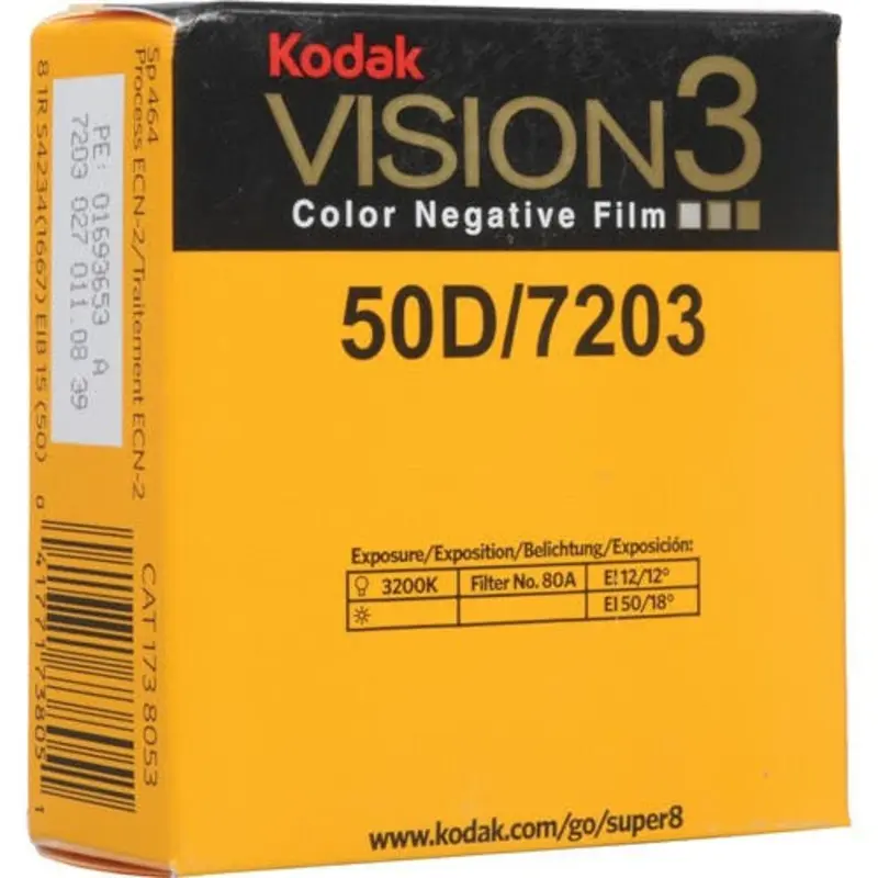 Kodak VISION3 50D Colour Negative Film (Super 8, 50-Feet Roll)