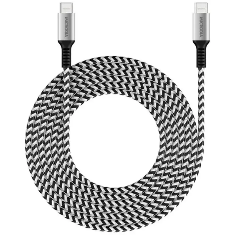 MICRODIA ExeCable Tweed PD100W 2.6m USB-C to USB-C Cable - Zebra