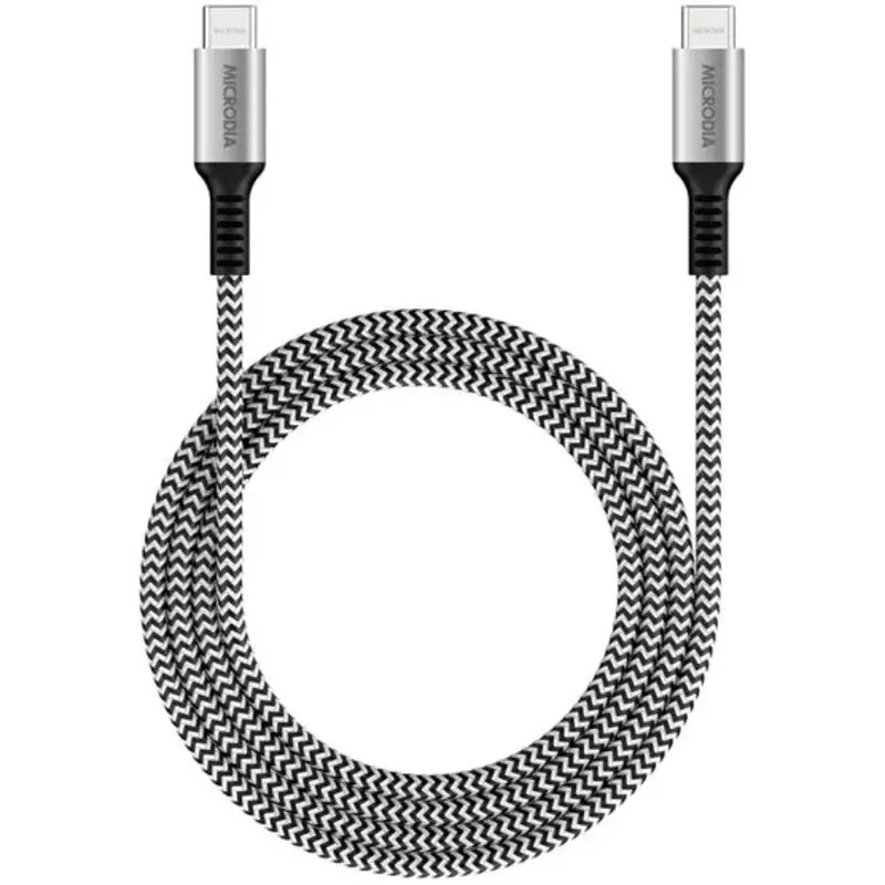 MICRODIA ExeCable Tweed PD240W 1.8m USB-C to USB-C Cable - Zebra
