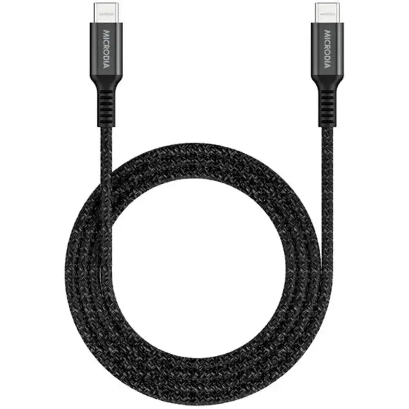 MICRODIA ExeCable Tweed PD240W 1m USB-C to USB-C Cable - Charcoal