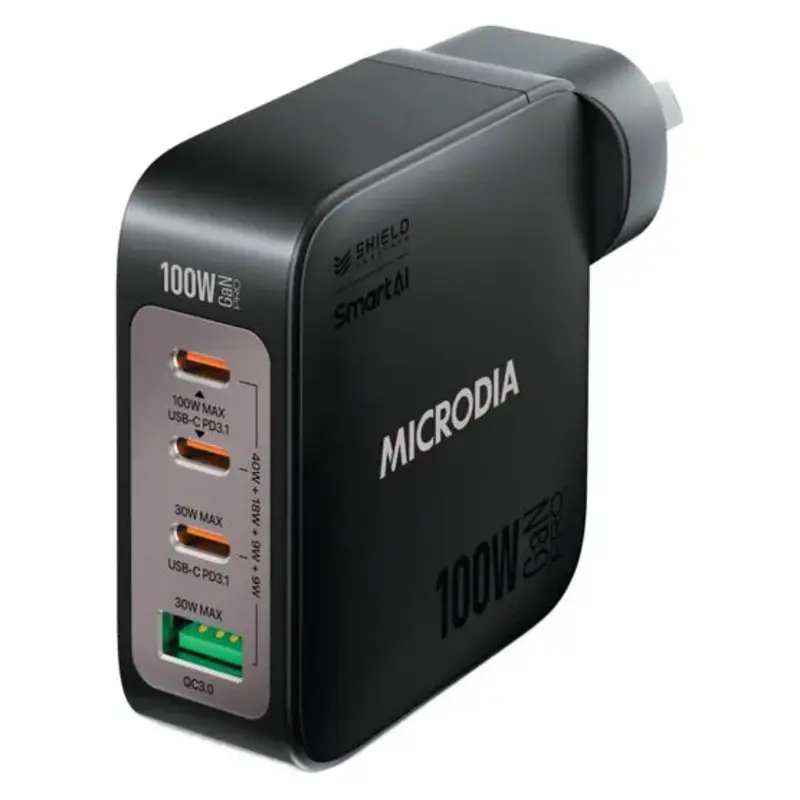 MICRODIA SMARTCube Nano 100W 4 Port GaN Wall Charger - Black