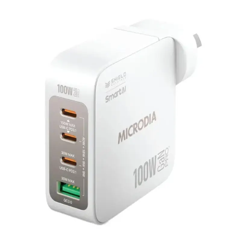 MICRODIA SMARTCube Nano 100W 4 Port GaN Wall Charger - White