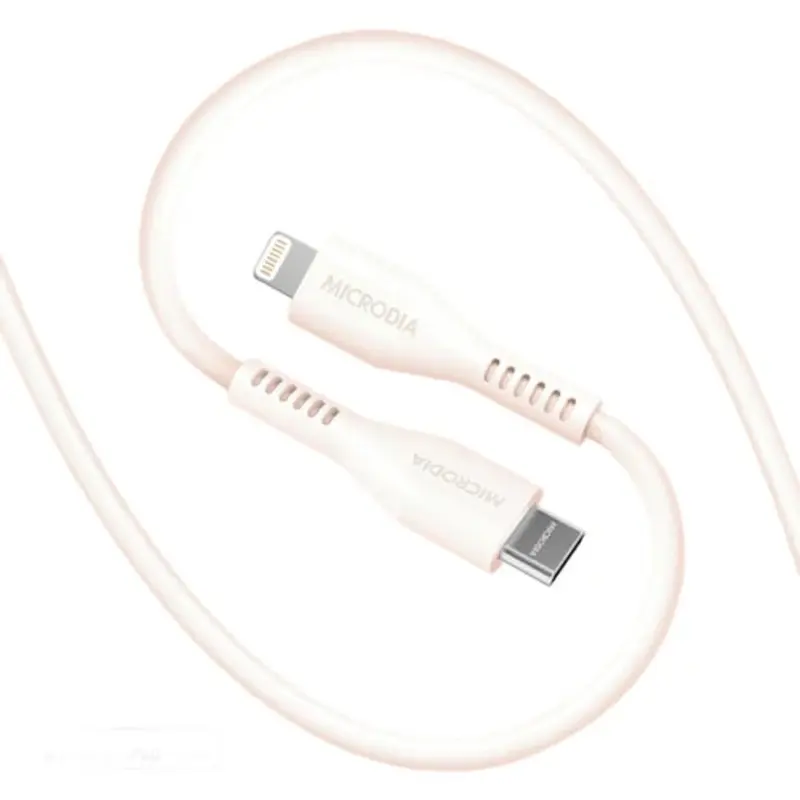 MICRODIA Fruitywire Liquid Silicon PD60W 2.6m USB-C to Lightning Cable - Pearl White