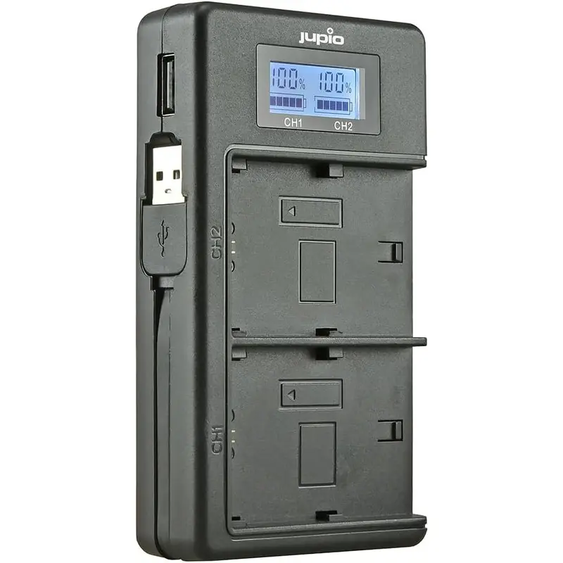 Jupio USB Dedicated Duo Charger with LCD for Canon LP-E17 Batteries