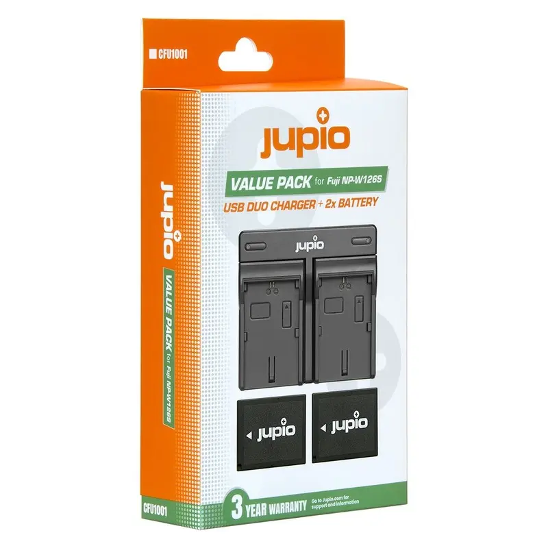 Jupio Value Pack - USB Dual Charger + 2x NP-W126S Batteries