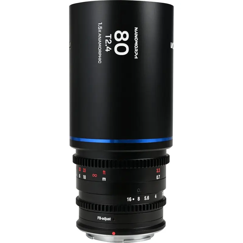 Laowa Nanomorph 80mm T2.4 1.5x S35 Anamorphic Lens (Canon RF, Blue Flare)