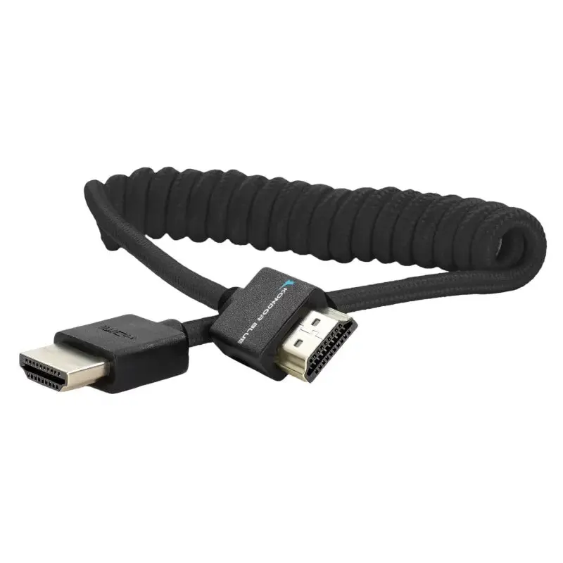 Kondor Blue Full HDMI Coiled Cable 30-60cm Black