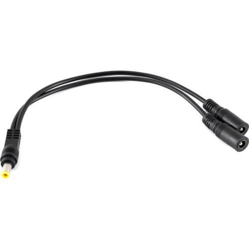 2.5mm Male Power Cable to Dual 2.5mm Female Connectors (10", Non-Regulated)